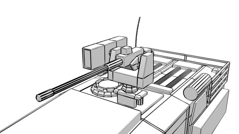 Low Poly Scifi APC with RWS Low-poly 3D model_21