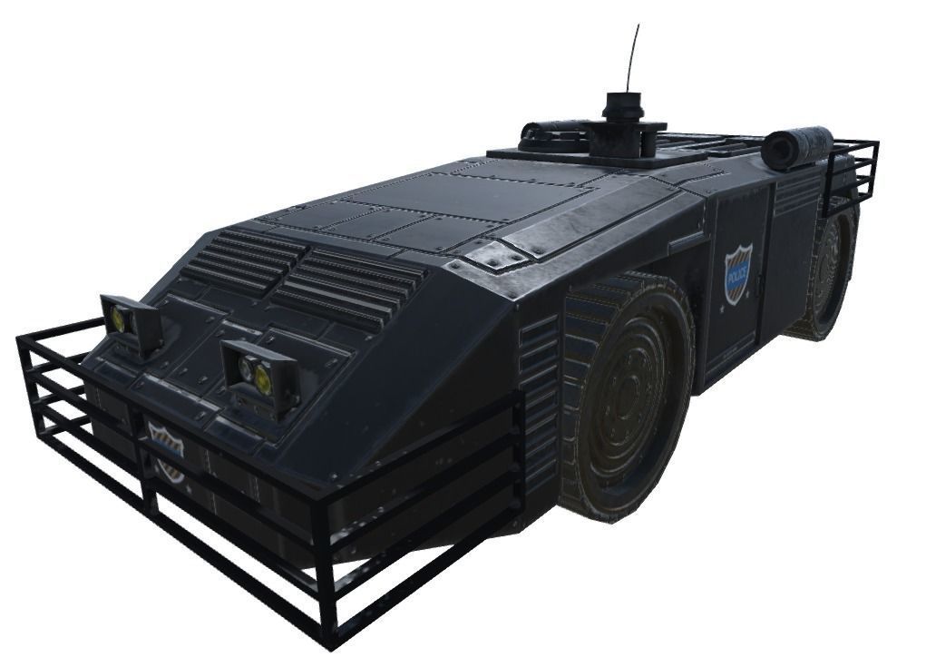 Low Poly Scifi APC with RWS Low-poly 3D model_17