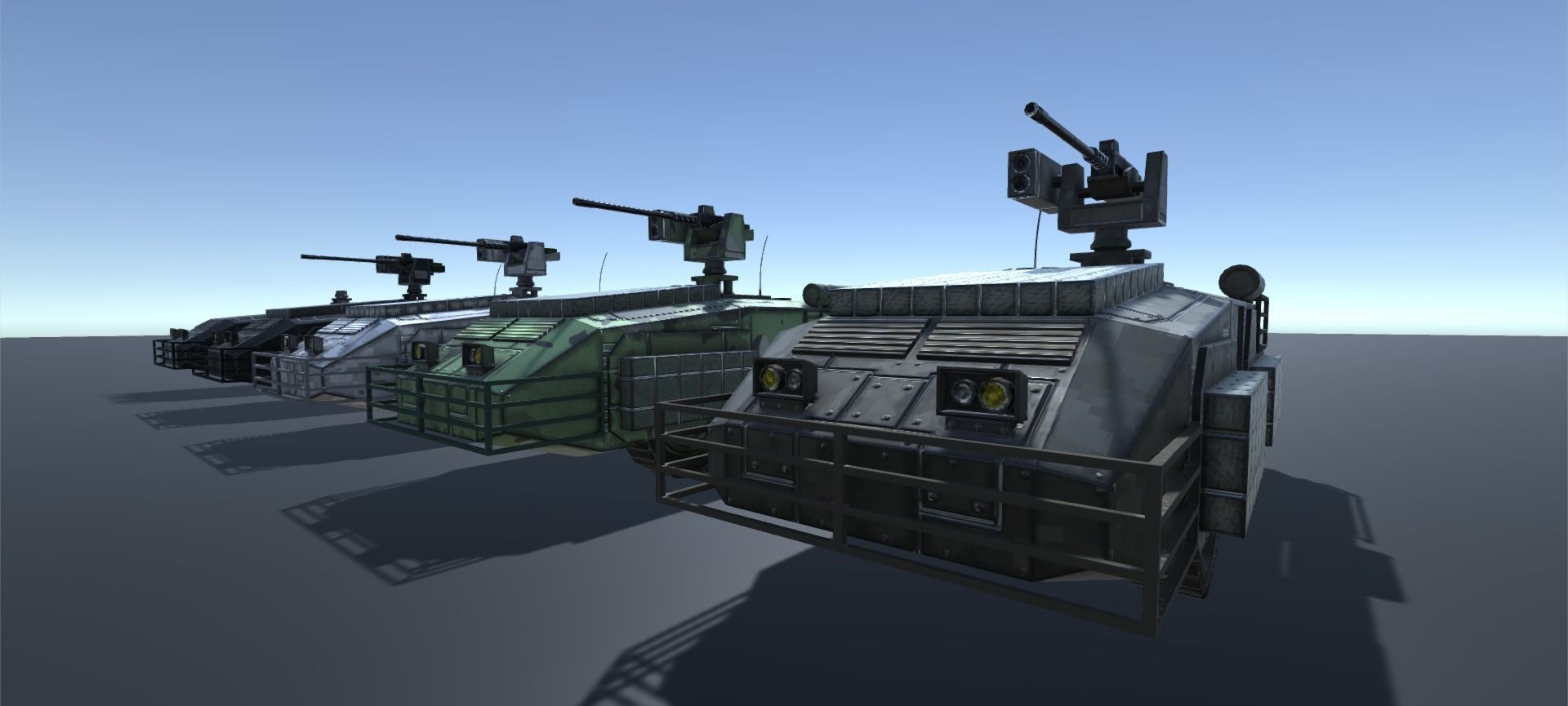 Low Poly Scifi APC with RWS Low-poly 3D model_3