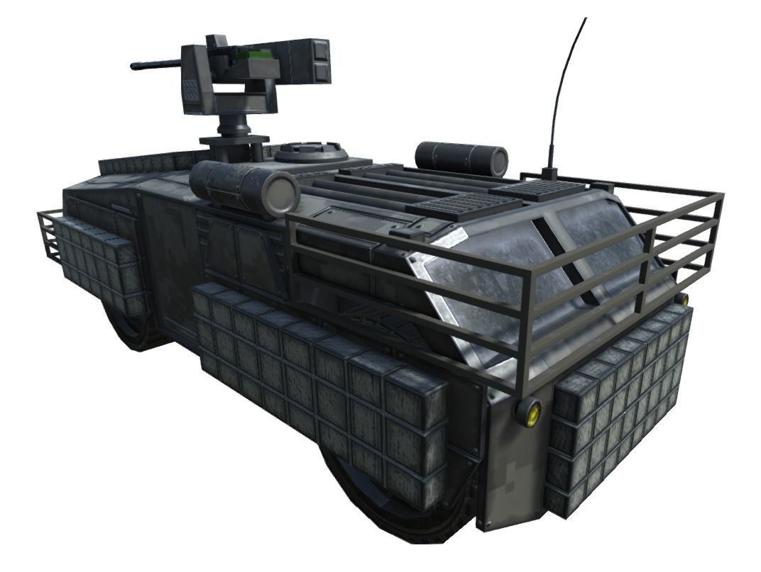 Low Poly Scifi APC with RWS Low-poly 3D model_8