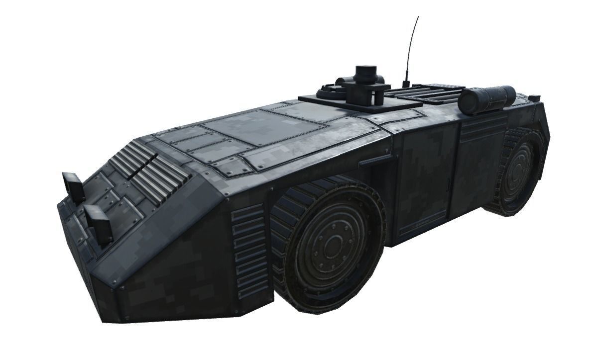 Low Poly Scifi APC with RWS Low-poly 3D model_14