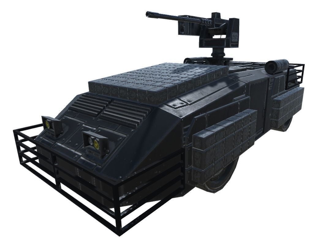 Low Poly Scifi APC with RWS Low-poly 3D model_16