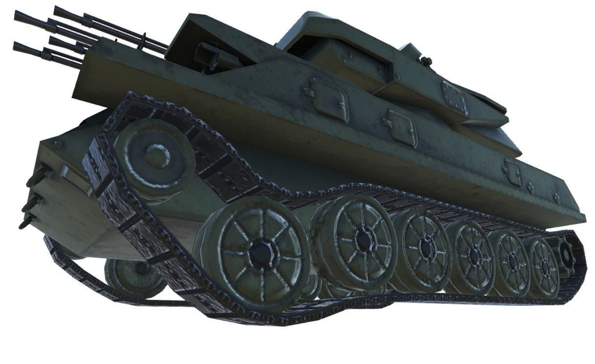 Low Poly ZSU 23-4 Shilka Low-poly 3D model_6