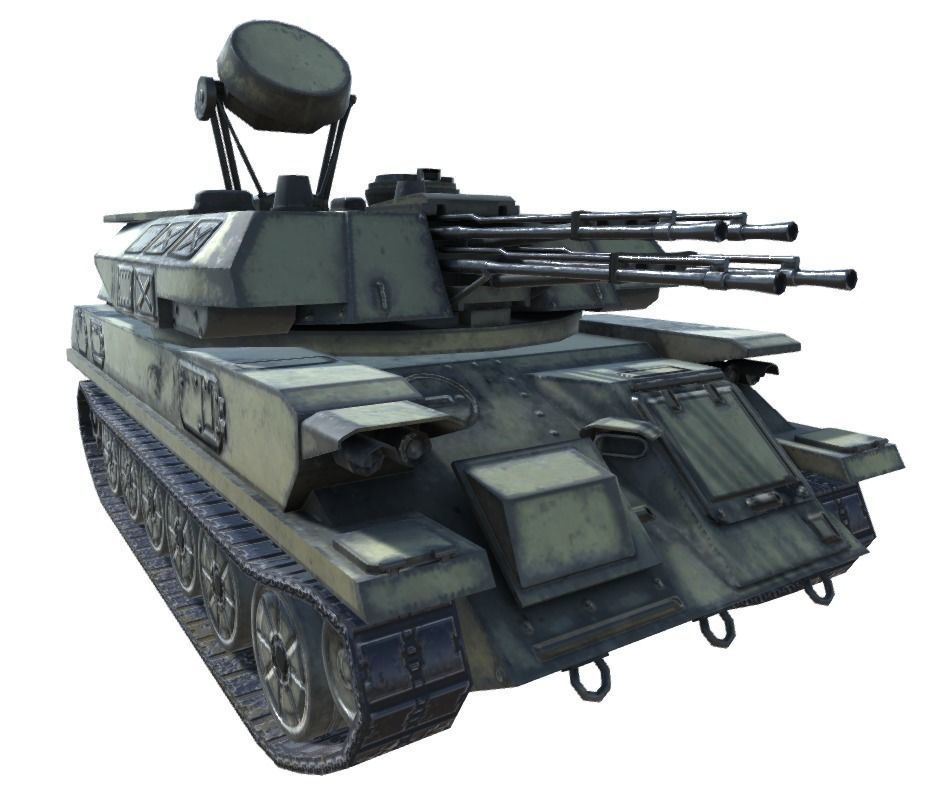 Low Poly ZSU 23-4 Shilka Low-poly 3D model_13