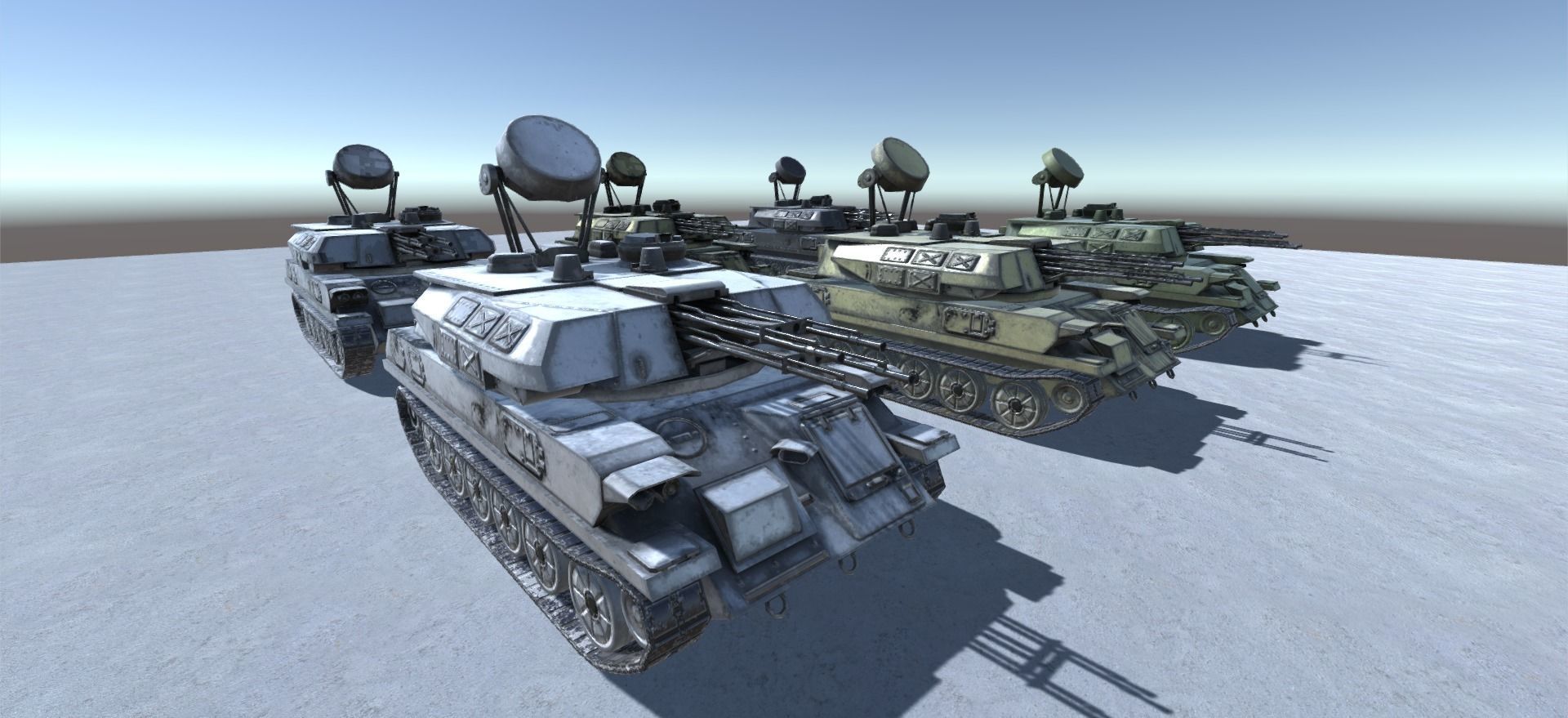 Low Poly ZSU 23-4 Shilka Low-poly 3D model_3