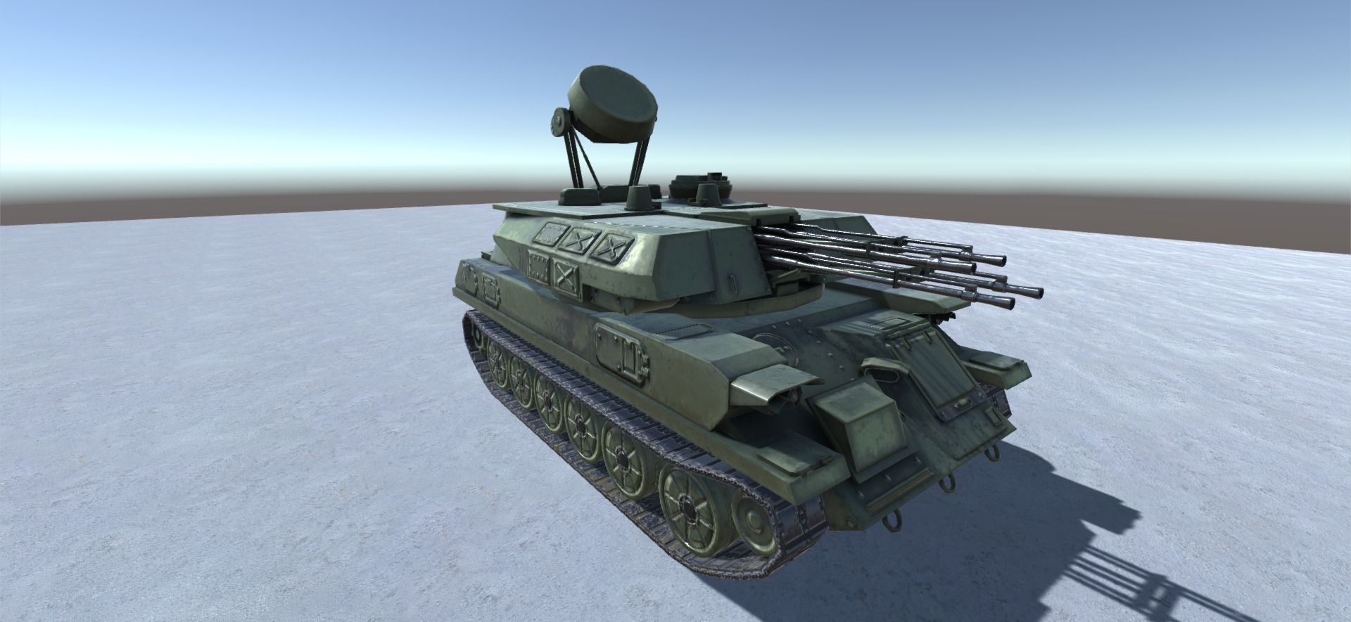 Low Poly ZSU 23-4 Shilka Low-poly 3D model_8