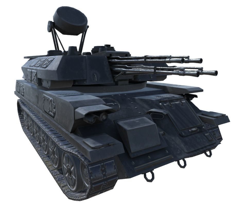 Low Poly ZSU 23-4 Shilka Low-poly 3D model_15