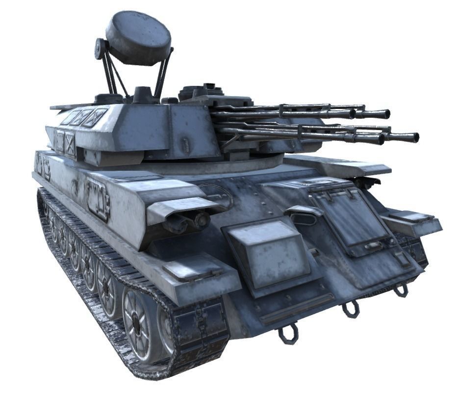 Low Poly ZSU 23-4 Shilka Low-poly 3D model_14