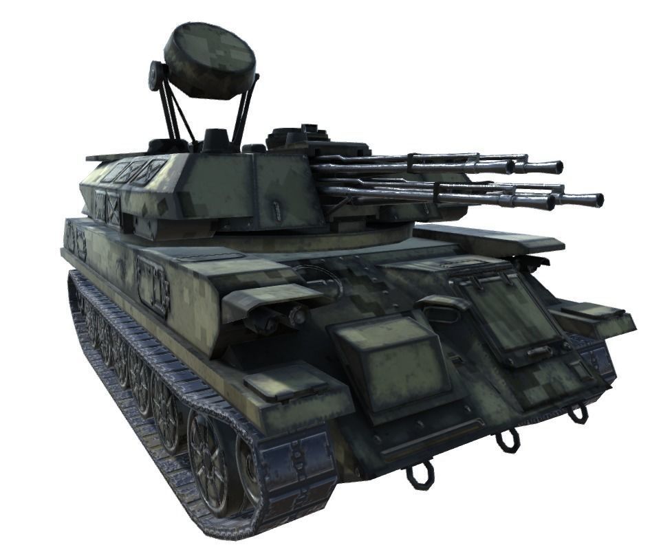 Low Poly ZSU 23-4 Shilka Low-poly 3D model_4