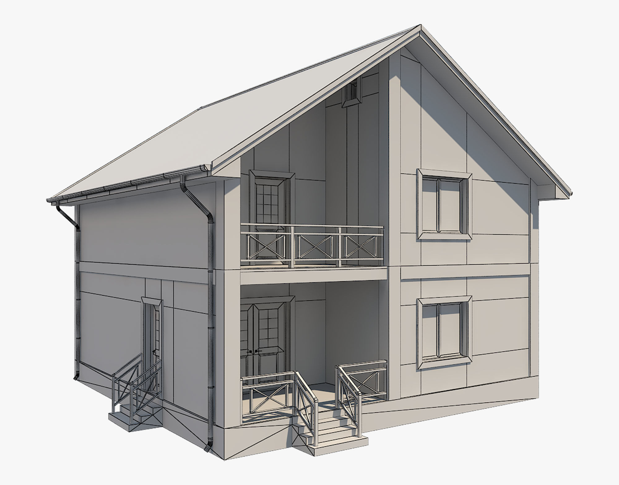 House With Interior 4 3D model_9