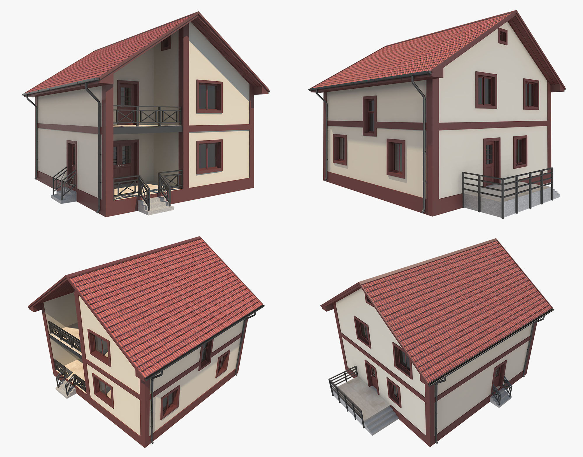 House With Interior 4 3D model_7