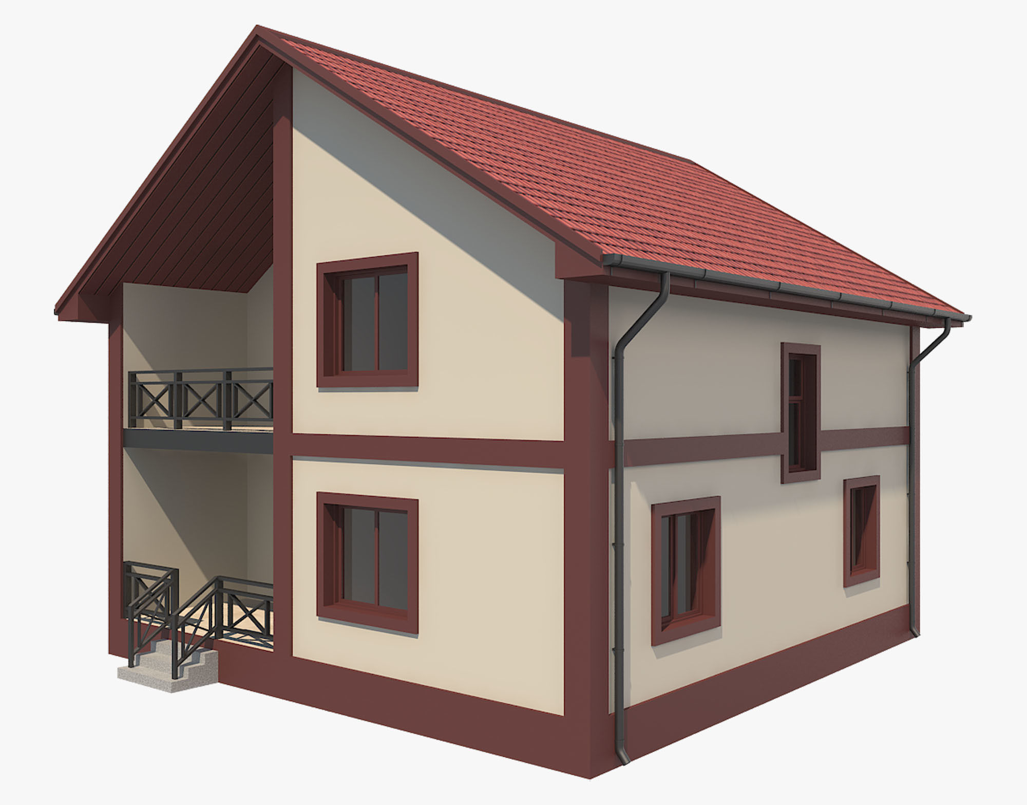 House With Interior 4 3D model_2