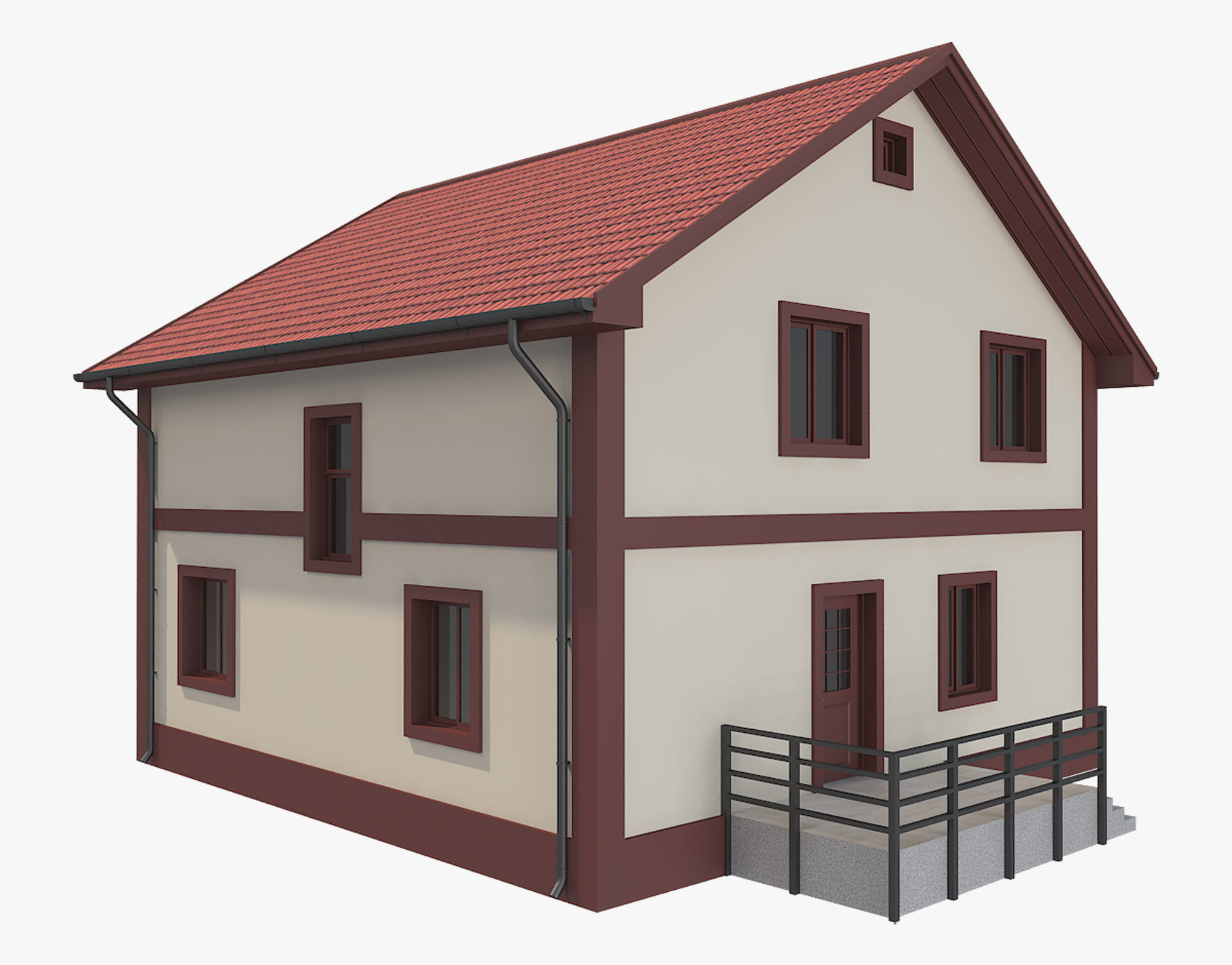 House With Interior 4 3D model_3