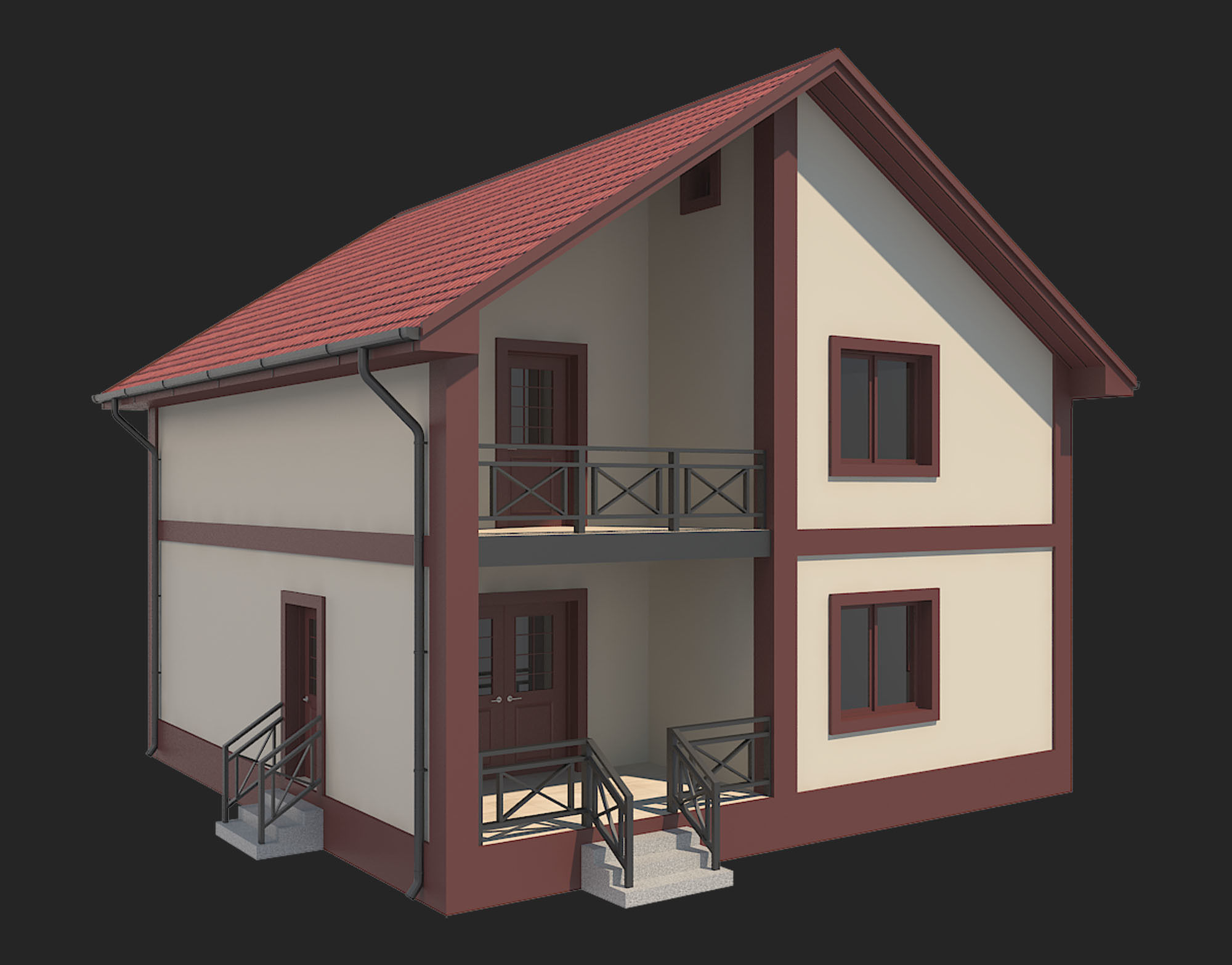 House With Interior 4 3D model_1