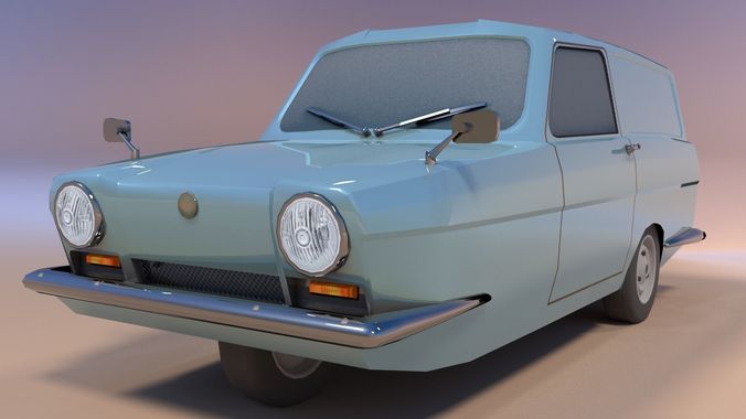 3 Wheel Supervan Classic Car Low-poly 3D model