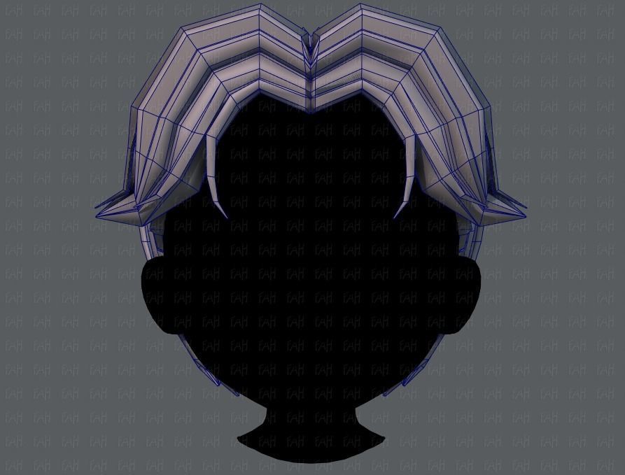 3D Hair style for boy V41 Low-poly 3D model_25