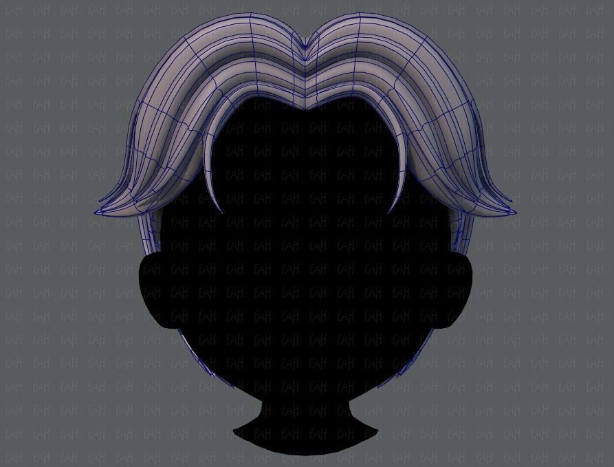3D Hair style for boy V41 Low-poly 3D model_9
