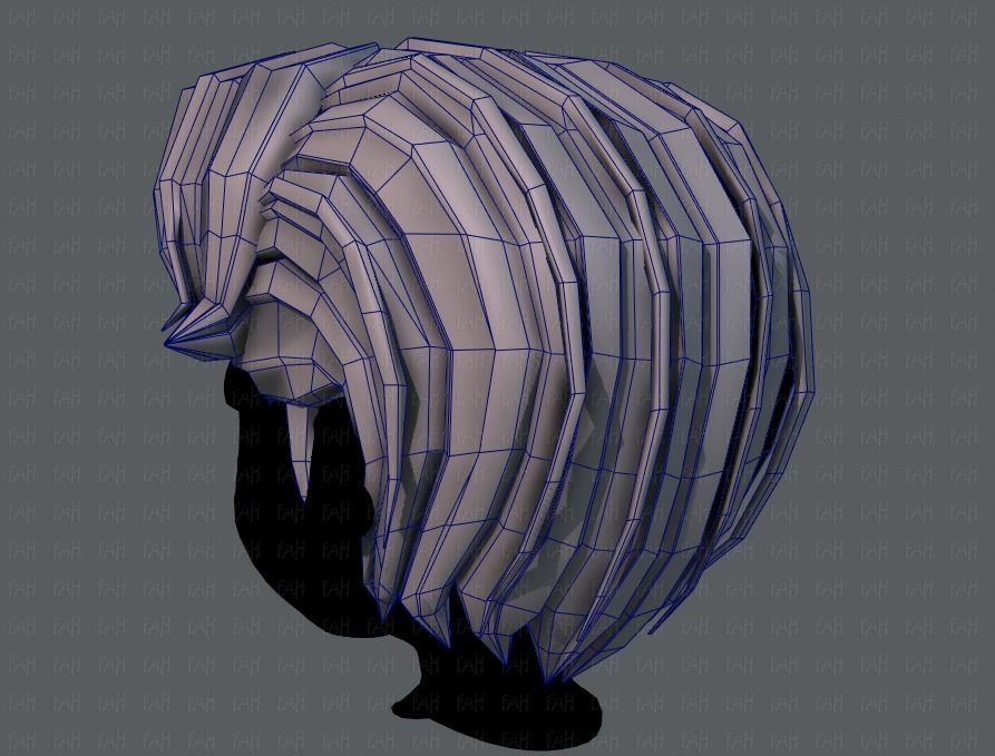 3D Hair style for boy V41 Low-poly 3D model_30