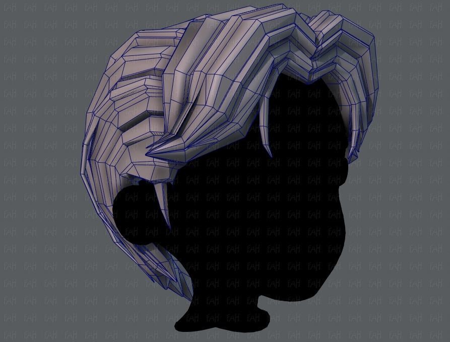 3D Hair style for boy V41 Low-poly 3D model_26
