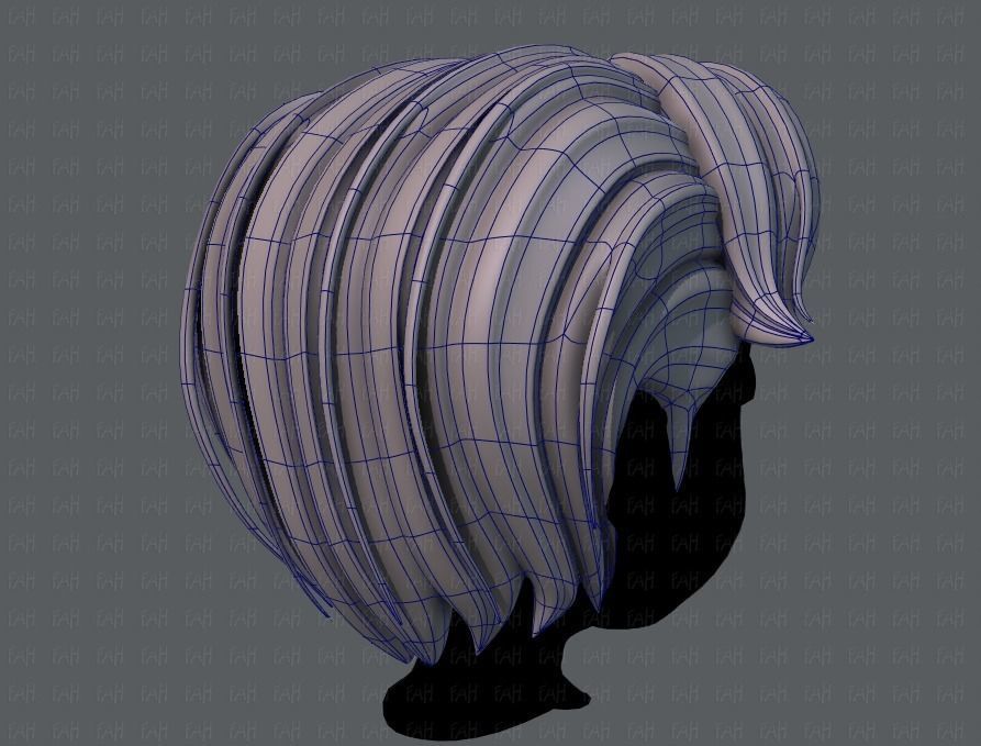 3D Hair style for boy V41 Low-poly 3D model_12