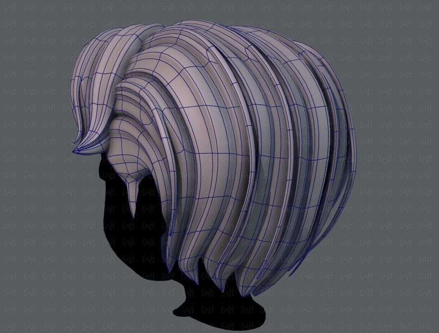 3D Hair style for boy V41 Low-poly 3D model_14