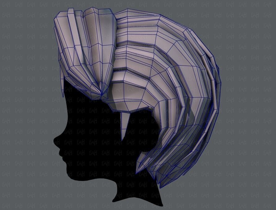 3D Hair style for boy V41 Low-poly 3D model_31