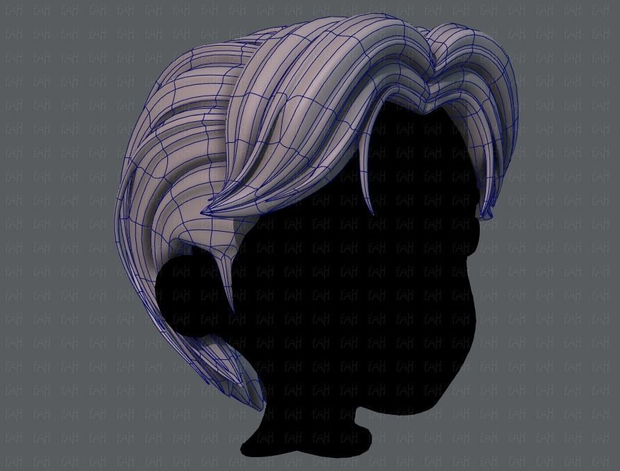 3D Hair style for boy V41 Low-poly 3D model_10