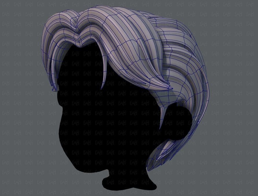 3D Hair style for boy V41 Low-poly 3D model_16