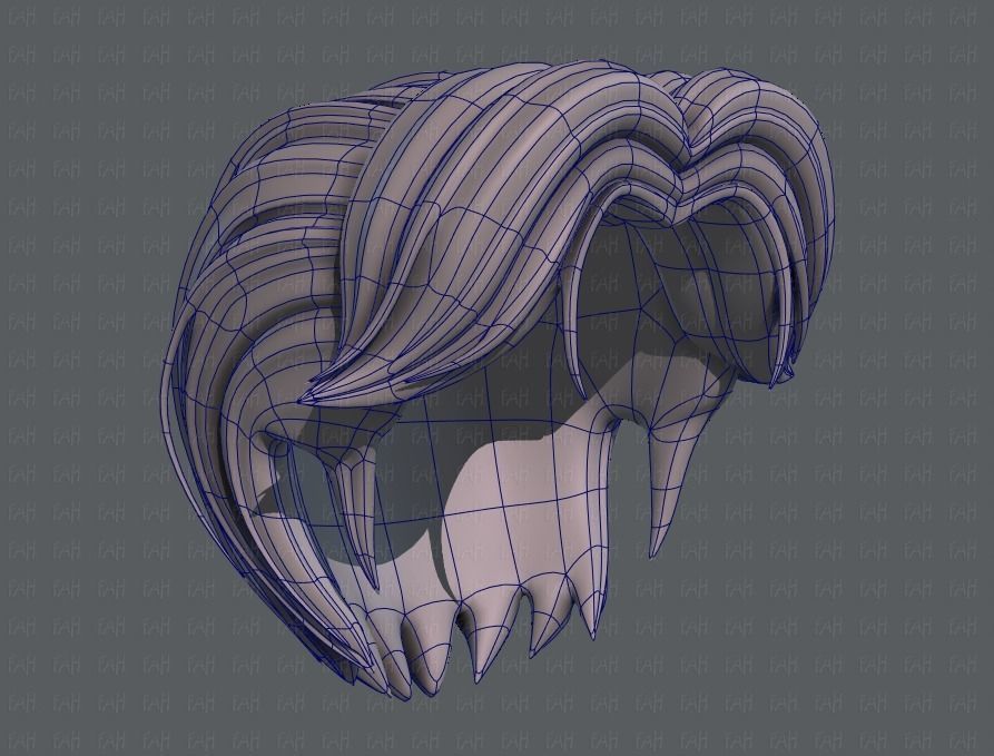 3D Hair style for boy V41 Low-poly 3D model_42