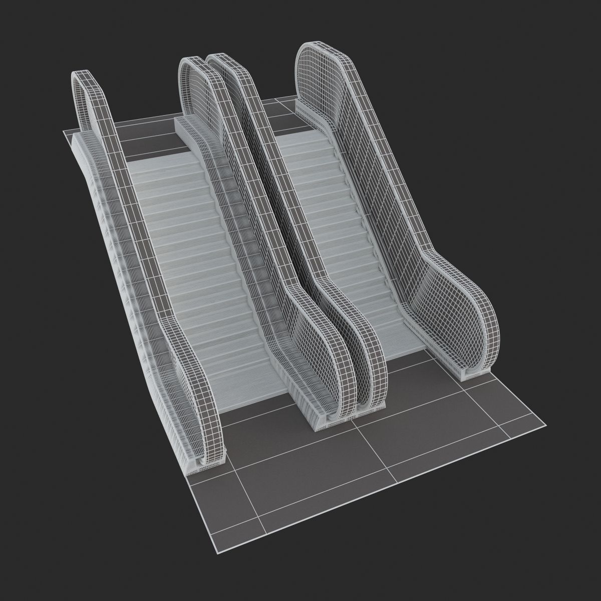 Dual Escalator 3D model_9