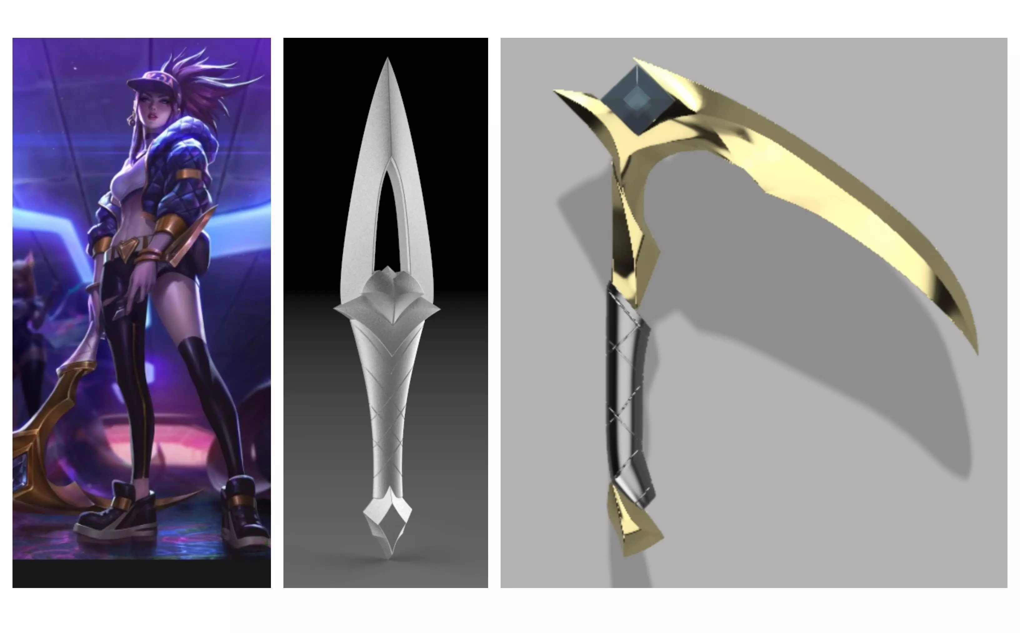 Akali KDA s Kunai  Kama 3D PRINTING FILES cosplay 3D print model_0