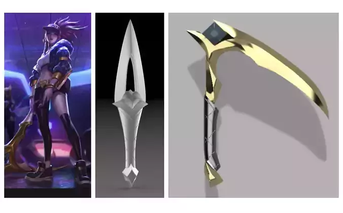 Akali KDA s Kunai  Kama 3D PRINTING FILES cosplay 3D print model