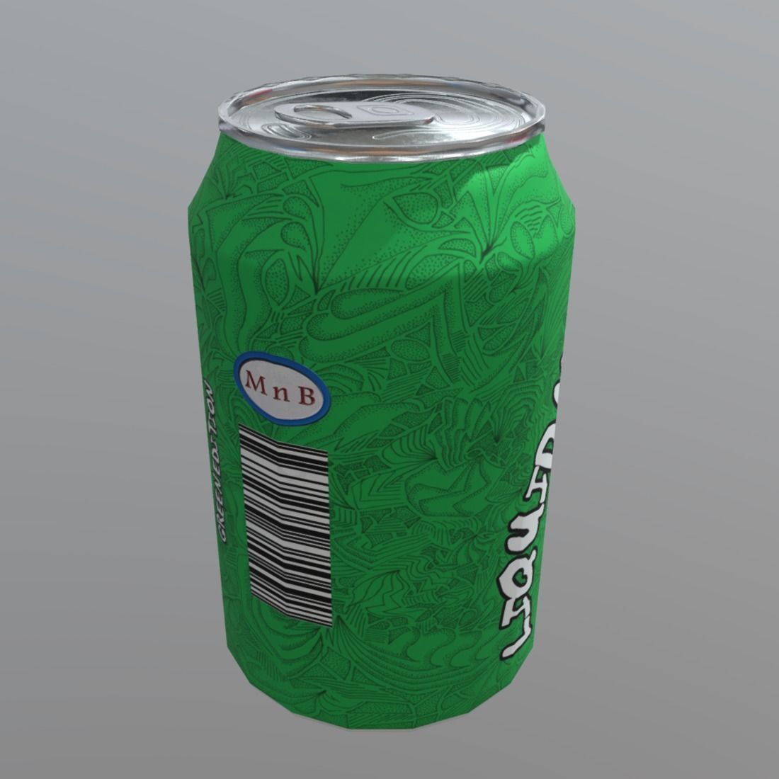 Beverage Can - Liquid Mushroom Low-poly 3D model_3