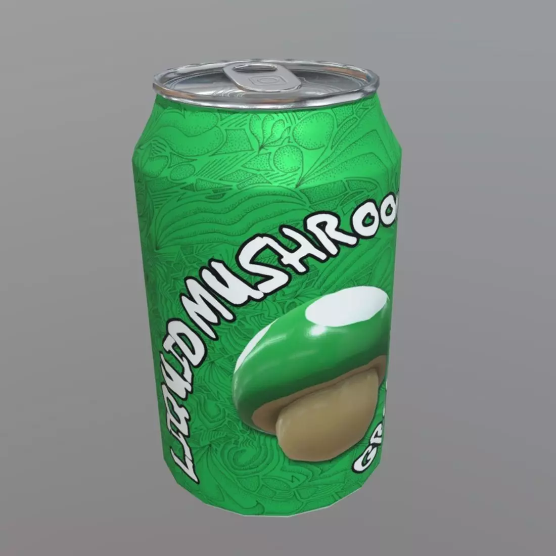 Beverage Can - Liquid Mushroom Low-poly 3D model_0