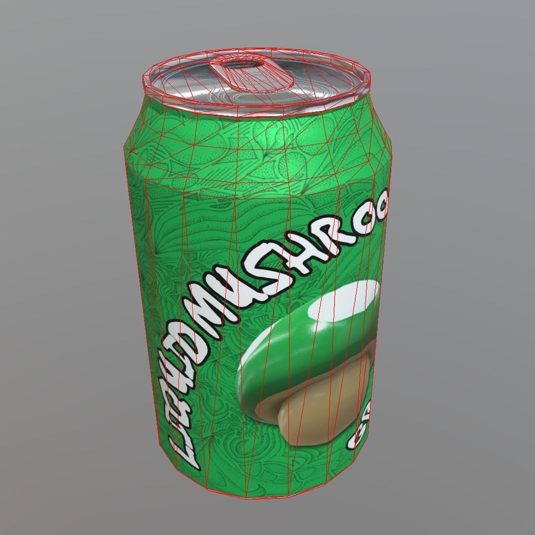 Beverage Can - Liquid Mushroom Low-poly 3D model_4