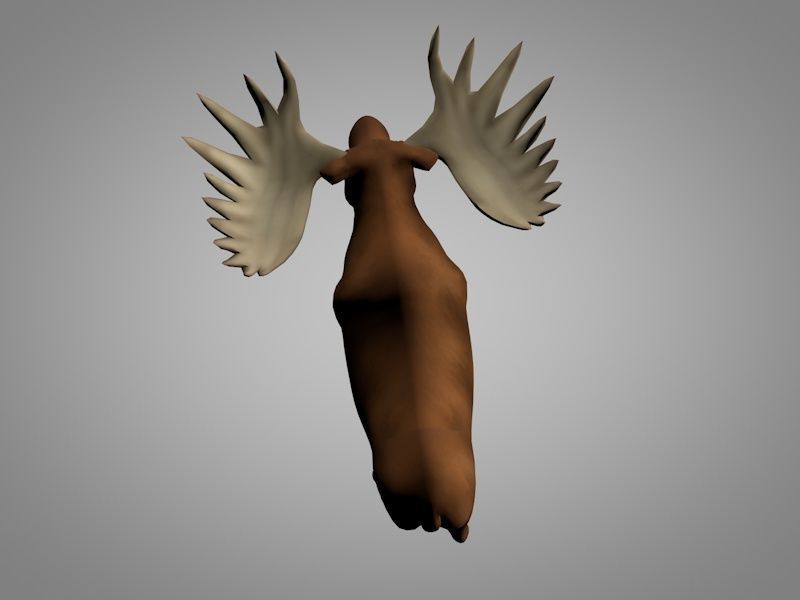 Moose with antlers Low-poly 3D model_6