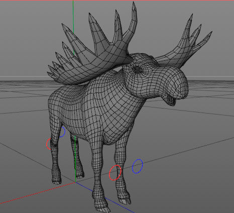Moose with antlers Low-poly 3D model_2