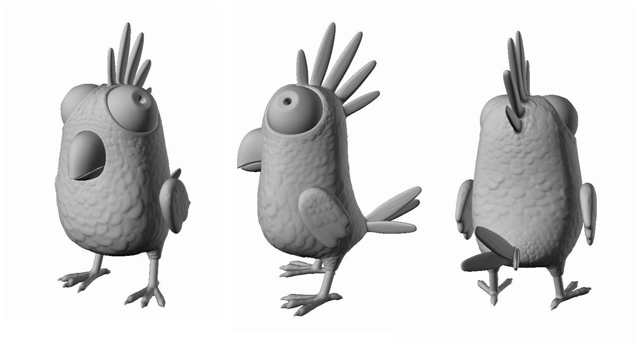 Cartoon Bird Character Low-poly 3D model_25