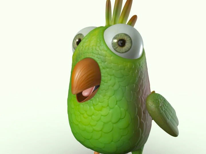 Cartoon Bird Character Low-poly 3D model_23