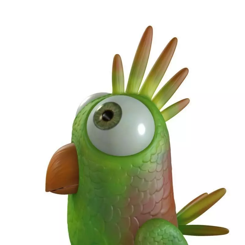Cartoon Bird Character Low-poly 3D model_0