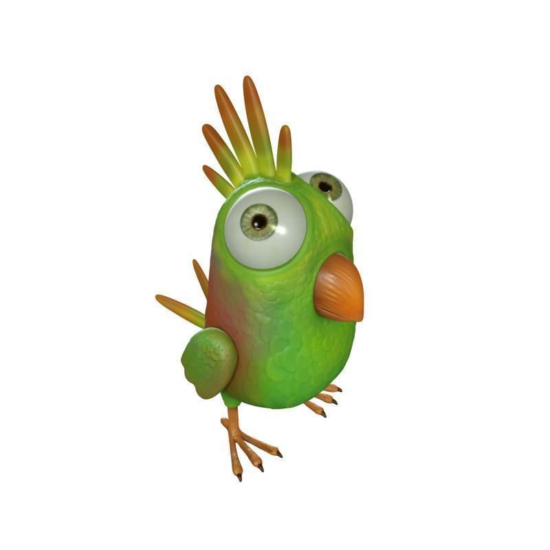 Cartoon Bird Character Low-poly 3D model_8