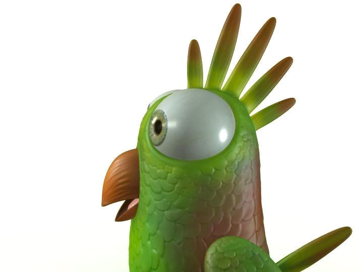 Cartoon Bird Character Low-poly 3D model_15
