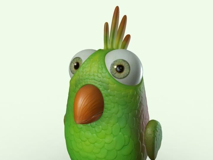 Cartoon Bird Character Low-poly 3D model_26
