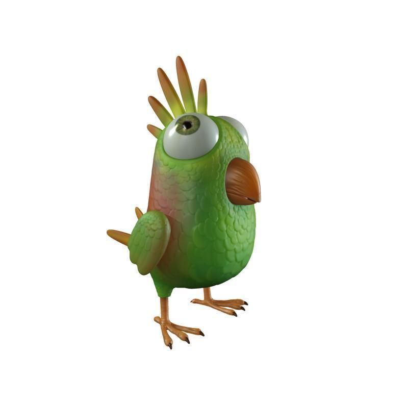 Cartoon Bird Character Low-poly 3D model_11