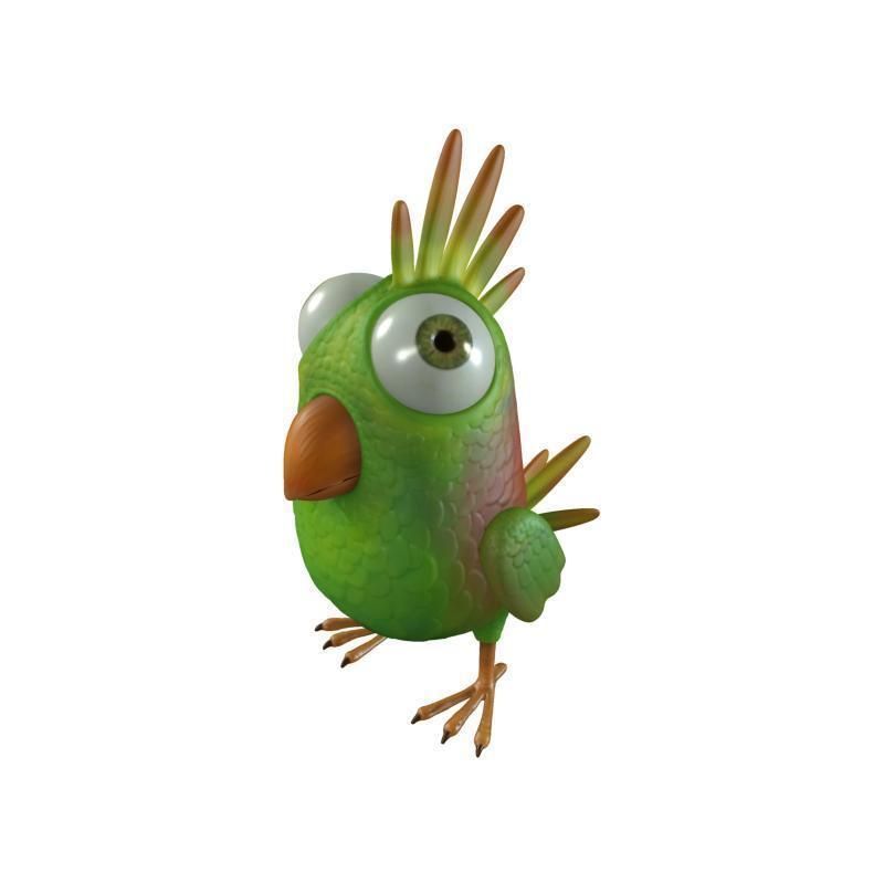 Cartoon Bird Character Low-poly 3D model_4