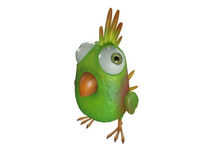 Cartoon Bird Character Low-poly 3D model_2