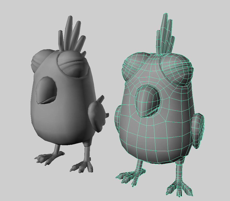 Cartoon Bird Character Low-poly 3D model_19