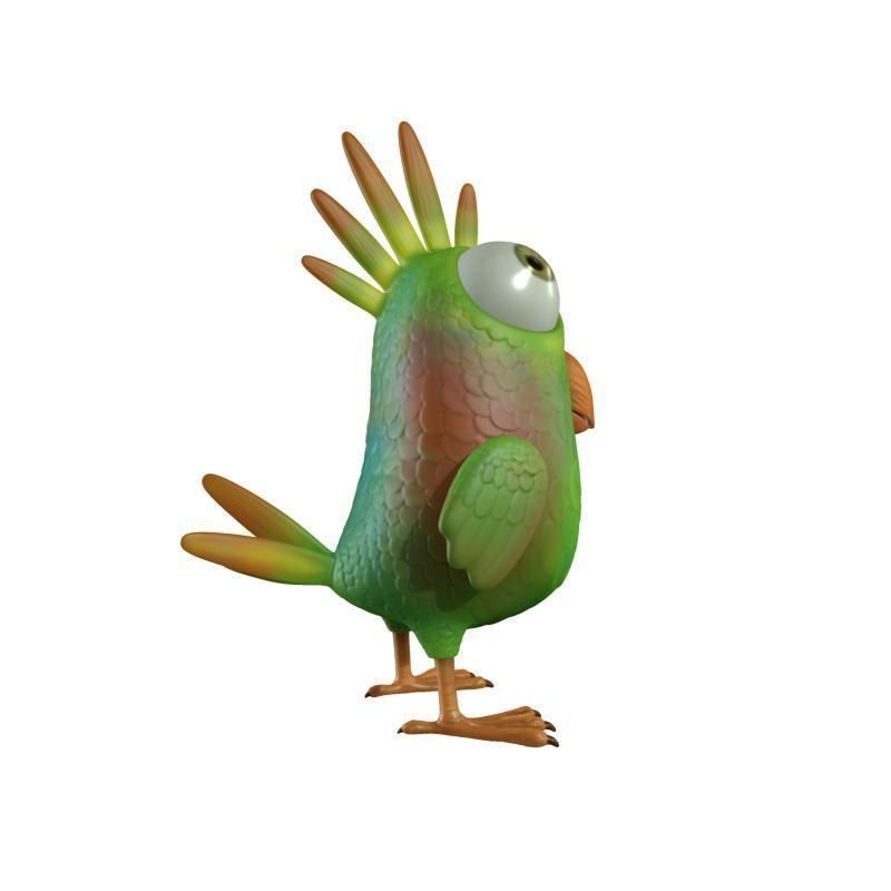 Cartoon Bird Character Low-poly 3D model_9