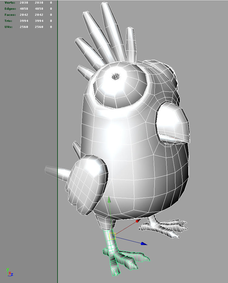 Cartoon Bird Character Low-poly 3D model_29