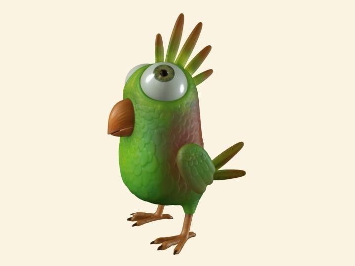 Cartoon Bird Character Low-poly 3D model_21